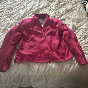 Joe Rocket Women's Fuchsia Bomber Jacket mesh with foam pads
